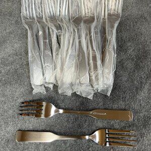 New Vintage Brand Ware SET of 17 Dinner Forks Minimalistic Style Stainless Steel
